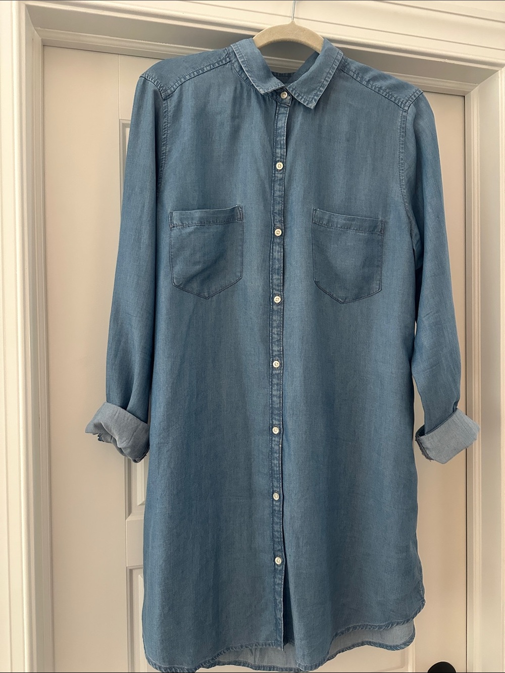 Aerie Chambray Shirt Dress | Light Blue Button Front | Like New
